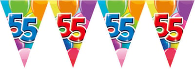 Vlaggenlijn 55 jaar 10 meter - Verjaardag Feestje Vlag Vlaggen Versiering Slinger Feestdecoratie Decoratie
