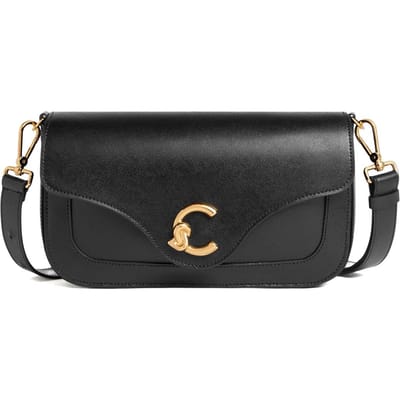 COCCINELLE Leren schoudertas C-Me Calf Shoulder Bag Noir zwart