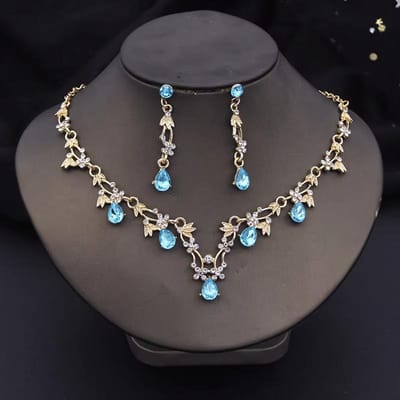 1 Set Modieuze Koper Ingelegde Klauwketting Ketting, Oorbellen, Sieradenset, Dames Bruiloft Banket Feest Dagelijkse Benodigdheden black