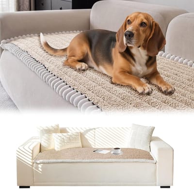 Wasbare corduroy bankhoes voor 2-4 zits sofa, comfortabele en stijlvolle beschermhoes, kaki, 70 x 150 cm