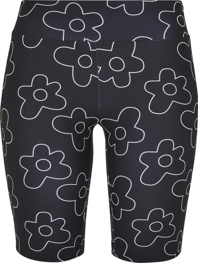 Urban Classics - High Waist All Over Print Tech Korte cycle broek - 3XL - Zwart/Wit