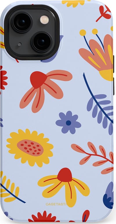 Casetastic hoesje geschikt voor Apple iPhone 13 mini - MagSafe - Dubbellaagse bescherming - Bloemenval - Fashion Case - Lavendel Goud Terracotta