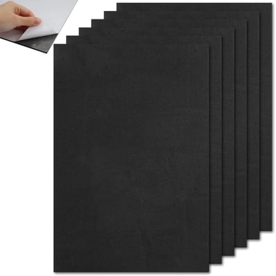 Solidchoice- Schuimrubberen Plaat - Zelfklevend - Geluidsisolatie - Antislip - 20 x 30 cm - 6 Stuks - Zwart
