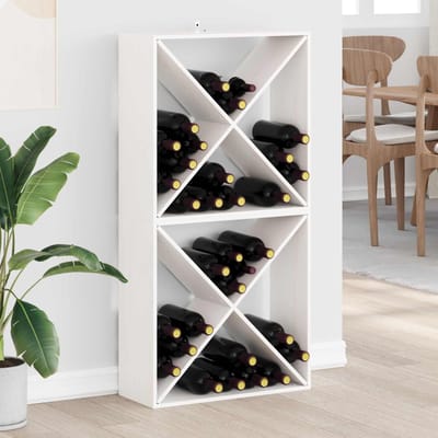 vidaXL - Wijnrek - 2 - st - Wit - 62 - x - 25 - x - 62 - cm - Massief - grenenhout