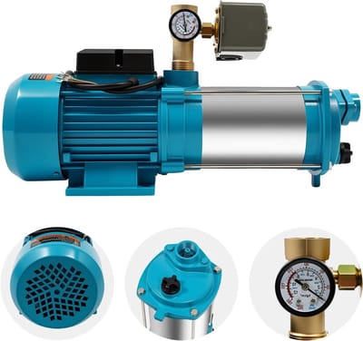 Centrifugaalpomp - Waterpomp Pomp - Huis Watertoevoer - Roestvrijstaal - 1300W 6000L/U - Blauw