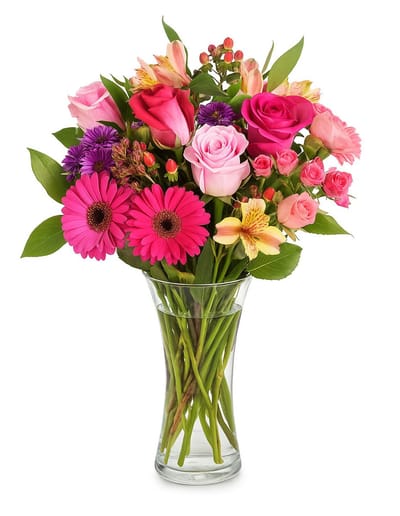 Giftdecor Bloemenvaas klassiek - transparant glas - D18 x H37 cm - trompet model - boeketvaas