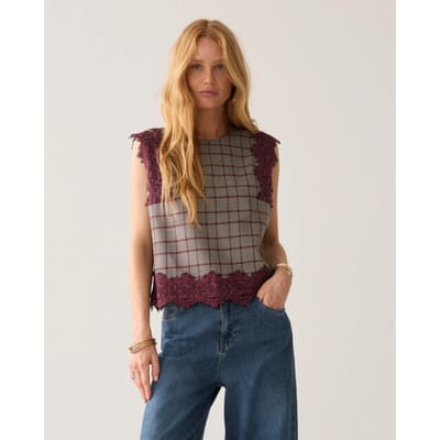 Summum 2s3525-12482 120 top check burgundy multicolour