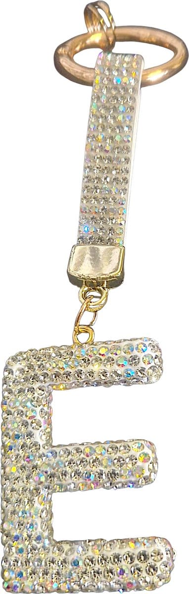 Sleutelhanger Letter E STRASS | SLeutelhanger met jouw Letter | Gepersonaliseerd Cadeau | Moederdag cadeau | Verjaardagscadeau | Persoonlijk cadeau | Persoonlijk Geschenk | Tashanger | Sleutelhanger | Bedankt cadeautje