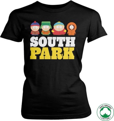 South Park Organic Girly T-shirt voor dames, zwart