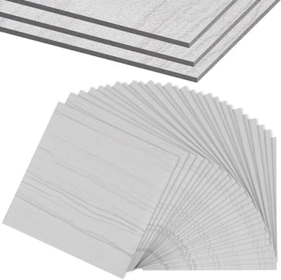 ACXIN PVC Vinyl Vloertegels Zelfklevend vierkant - 27 Stuks - 2,51 m² - Keuken / Woonkamer / Balkon - Wit