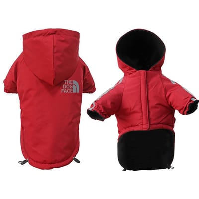 Waterdichte hondenkleding Reflecterende hondenjas voor kleine en middelgrote honden Winter warme fleece hondenjassen Puppy regenjas Chihuahua outfit M rood