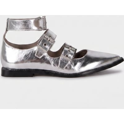 AllSaints Susan Buckle Shoe Silver Maat: 40 | Instappers Outlet | Dames | Zilver