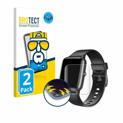 BROTECT - Screenprotector voor Hama Fit Watch 5910 - Folie Beschermfolie transparant volledig dekking - 2 Stuks