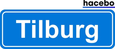 Hacebo - Plaatsnaam Sticker - 29x10 CM - Tilburg sticker - Verkeersborden sticker - grappige cadeaus - Tilburg