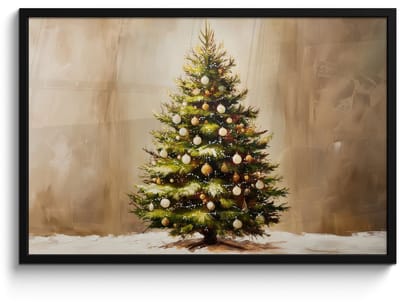 Poster in lijst - Fotolijst 90x60 cm - Posters - Kerst - Sfeer - Groen - Posterlijst zwart - Decoratie - Wanddecoratie woonkamer - Muurdecoratie slaapkamer - Kerstversiering - Kerstdecoratie voor binnen - Kerstmis