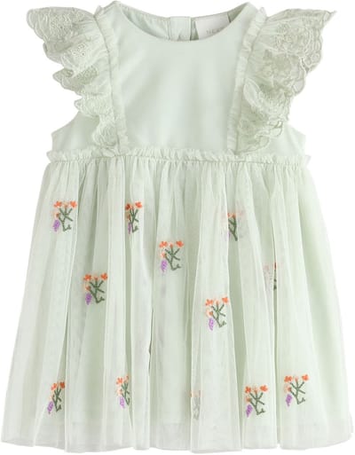 Next - Meisjes - Mesh babyjurk - Groen