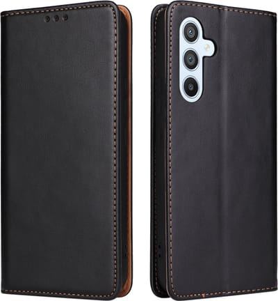 Luxe BookCover Hoes Etui geschikt voor Samsung Galaxy A55 Zwart