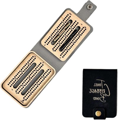 Reis Cribbage Spel - Draagbaar Speelbord - Familie Entertainment - Complete Reis Kit - 10 x 7 cm - Zwart