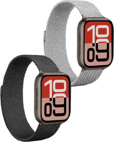 Horlogeband Milanees Geschikt voor Apple Watch 38/40/41 mm Bandje - Bandje Geschikt voor Apple Watch 38/40/41 mm Band Milanees - Zwart & Zilver