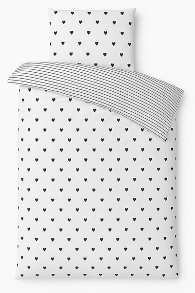 Vtwonen - Striped Love dekbedovertrek - Eenpersoons - 140x200/220cm - Wit