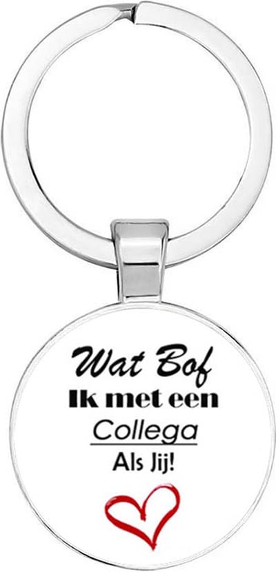 Akyol - Wat bof ik met een collega Sleutelhanger - liefde - iemand die een collega is - werk - collega - beste ooit - cadeau - verjaardag - kado - geschenk - gift - verrassing - welkomst cadeau - afscheidscadeau - liefde - 2,5 x 2,5 CM