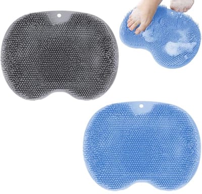 Voetborstel en voetmassageapparaat voor de douche - Grijs en Blauw