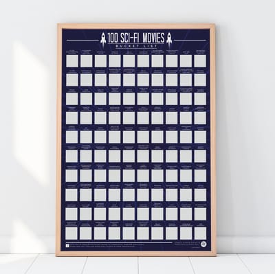 Gift Republic Bucketlist Scratch Poster - 100 Sci-fi Films