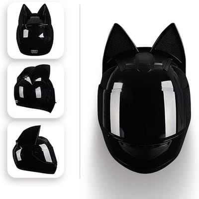 Motorhelm - Integraalhelm - Veilig Rijden - Verwijderbare Oren - M 54-56CM - Zwart