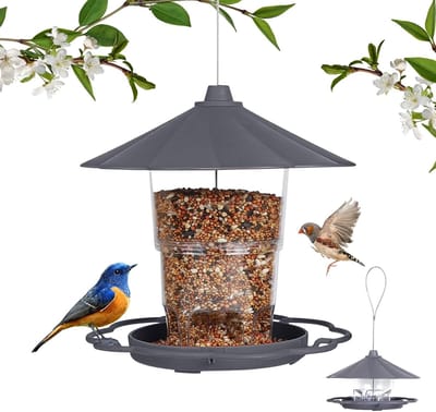 Famanu – Vogelhuisje om op te hangen - vogelvoederhuis met standaard - vogelvoederdispenser - hangend - vogelhuisje - weerbestendig - vogelhuisje - balkon - voederdispenser - vogels voor mezen - mussen