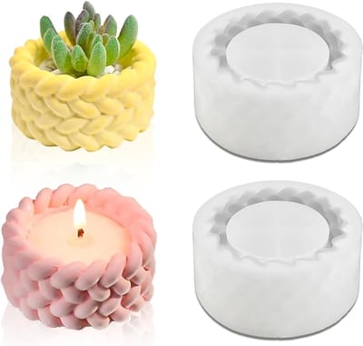 Set van 2 Silicone Kaarsenhouders - Herbruikbare Mallen voor Kaarsen, Betonnen Creaties en Gipsdecoraties
