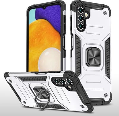 oTronica Backcover Geschikt Voor Samsung Galaxy A13 5G / A04s Hoesje – Met auto mount - Zilver