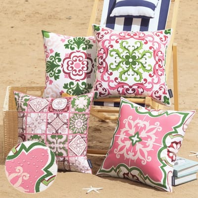 Set van 4 waterdichte buitenkussenslopen - Geometrisch Boho Decoratief voor Thuis en Tuin