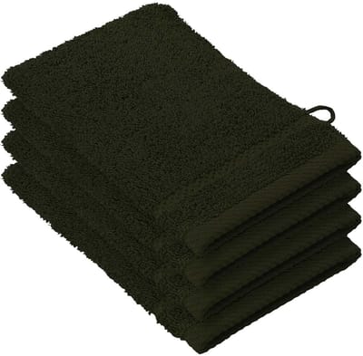 De Witte Lietaer Washandjes Stephanie Khaki- 15 x 21 cm - set 4 stuks - Groen - Katoen
