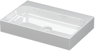 INK Unit Wastafel Porselein Zonder Kraangat incl. Porseleinen Click Plug - 600x400x100 mm - Glans Wit