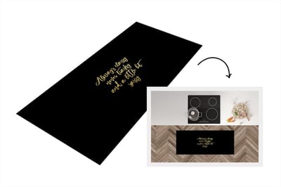 Keukenloper - Loper keuken - Quotes - Goud - Zwart - 120x50 cm - Keukenloper vinyl