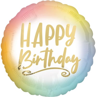 RIETHMULLER - Aluminium ballon gefeliciteerd pastel en goud 43 cm lucht helium