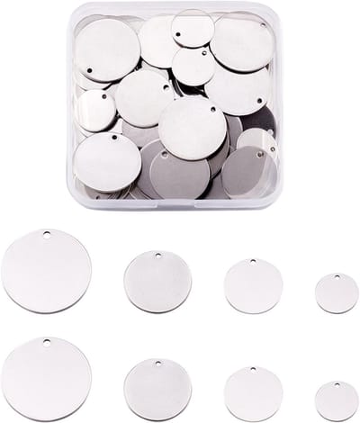 60 stuks ronde lege hangers van roestvrij staal voor sieraden maken