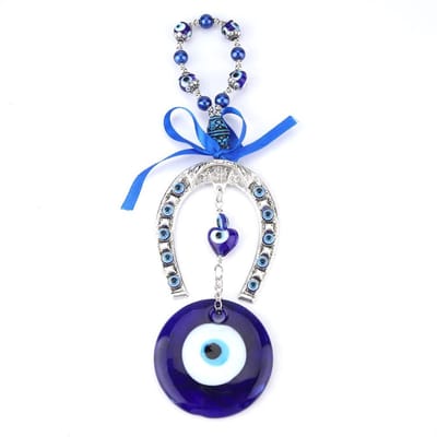 Dailygoods- Boze Oog Amulet Hanger - Blauw Islamitisch Ontwerp - Talisman/Mascotte - Decoratie voor Muur - Handgemaakt - Duurzaam Materiaal - Geluksamulet