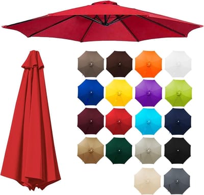 Parasol Vervangdoek - Zonnezeil Luifel - Buiten Schaduw Creëren - Waterdicht Ademend - 200-400 cm - Kaki