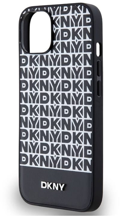 DKNY Repeat Bottom Stripe Back Case (MagSafe Compatible) - Geschikt voor Apple iPhone 13 (6.1") - Zwart