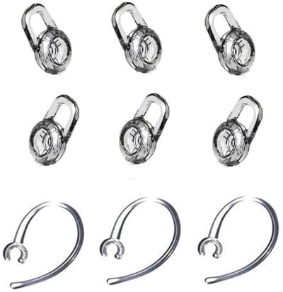 Dailygoods - Vervangende Gel Oordopjes en Oorhaak - Comfortabel en Geluidsisolerend - Medium Formaat - Geschikt voor Plantronics Headsets - 6 Oordopje...