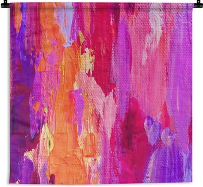 Wandkleed Schilderij - Acrylschilderij met felle kleuren Wandkleed katoen 90x90 cm - Wandtapijt met foto