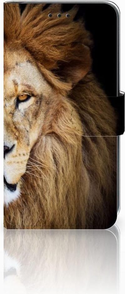 Boekhoesje voor Xiaomi Mi A2 Lite Telefoonhoesje met Pasjes Leeuw