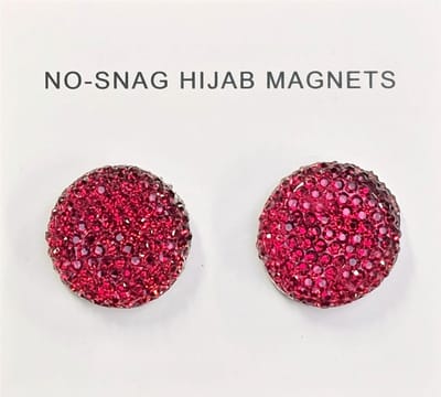2x Hoofdoek Magneet - Magnetische Broche Acryl - Magneetbroche - Sjaal - Hijab Accessoires - Abaya - 18mm - Set 2 Stuks - Rood