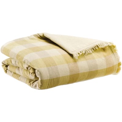Decoratieve plaid Vivaraise Kate van gerecycled linnen en katoen - 135 x 200 cm