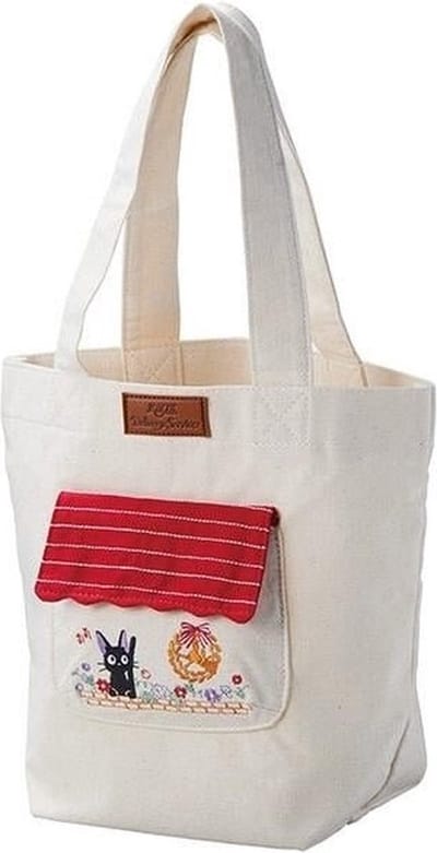 Ghibli - Kiki's Vliegende Koeriersdienst - Tote Bag Jiji in de Bloemen