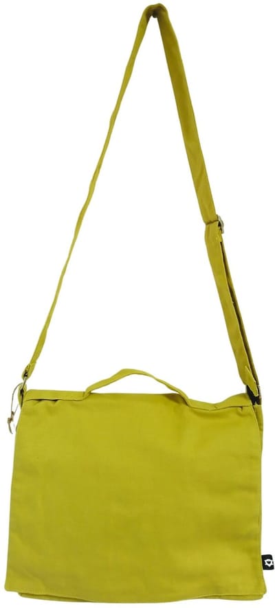 Cotton Canvas Laptop Messenger Bag - Mustard