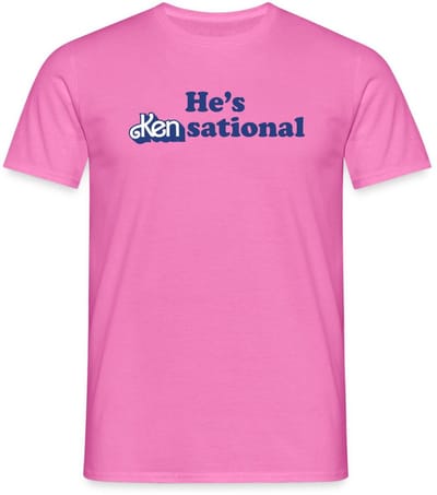 Barbie Design Met Grappige Quote He's Kensational T-Shirt Heren