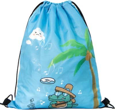 Kids strandtas - blauwe zwemrugzak - trekkoord - ideaal voor jongens en meisjes - SnelShoppen