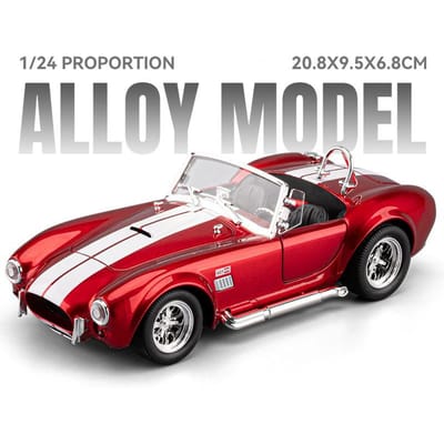 1:24 Shelby Ac Cobra Gt500 Modèle de Voiture Jouet Carrosserie en Alliage Musique Lumière Amortisseur Modèles de Voitures de Course Pour Cadeaux d'Enfants